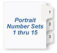 Numbers 1 - 15 Portrait<br>1/15 Cut