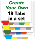 Create Your Own Index Tabs<br>19 Tabs per Set