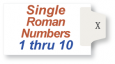 Individual Roman Numbers I - XX Portrait