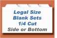 Blank Legal Index Tab Sets - 1/4th cut<br> Imprintable